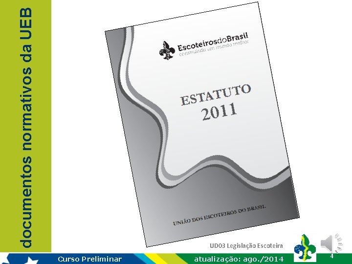 documentos normativos da UEB O Estatuto 2. 011 Trata da estrutura, níveis e órgãos;