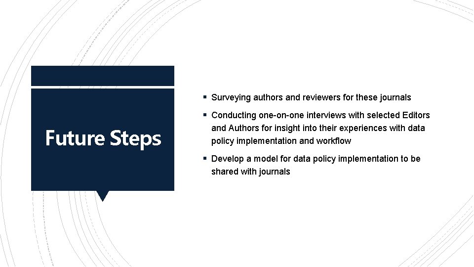 § Surveying authors and reviewers for these journals § Conducting one-on-one interviews with selected