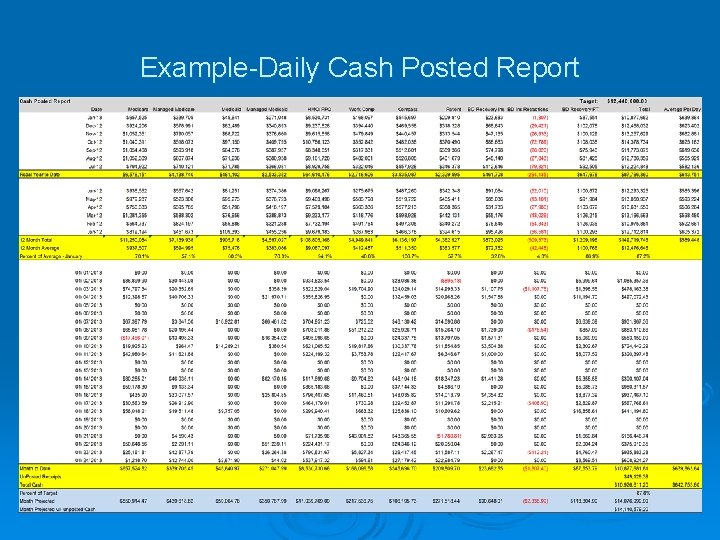 Example-Daily Cash Posted Report Example-Daily Cash Posted Report