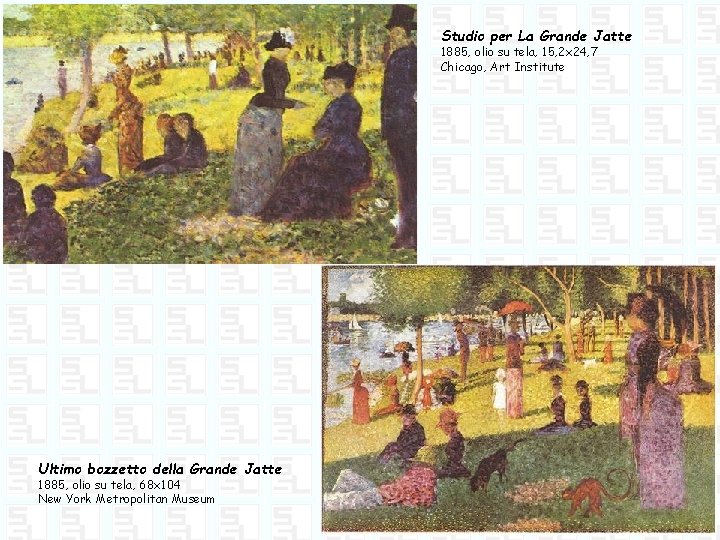Studio per La Grande Jatte 1885, olio su tela, 15, 2 x 24, 7