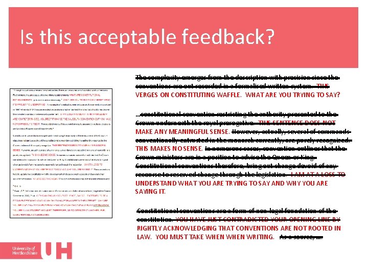 Is this acceptable feedback? The complexity emerges from the description with precision since the