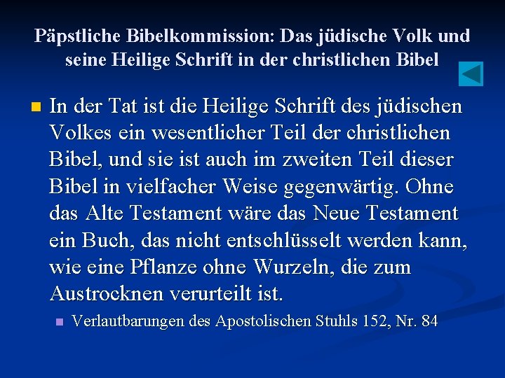 Päpstliche Bibelkommission: Das jüdische Volk und seine Heilige Schrift in der christlichen Bibel n