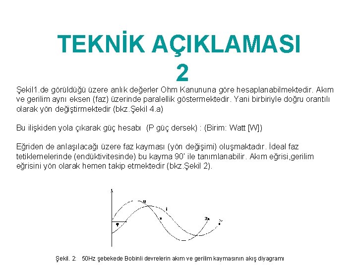 TEKNİK AÇIKLAMASI 2 Şekil 1. de görüldüğü üzere anlık değerler Ohm Kanununa göre hesaplanabilmektedir.