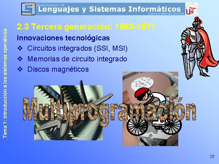 Tema 1: Introducción a los sistemas operativos 2. 3 Tercera generación: 1963 -1971 Innovaciones