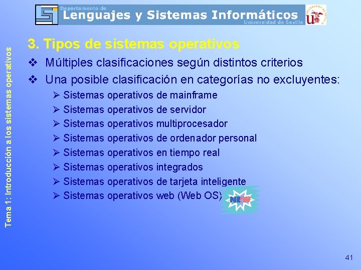 Tema 1: Introducción a los sistemas operativos 3. Tipos de sistemas operativos v Múltiples