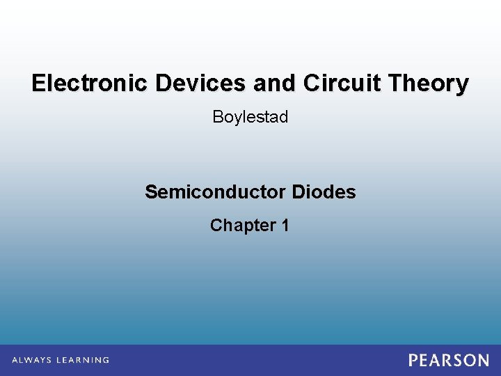 Electronic Devices and Circuit Theory Boylestad Semiconductor Diodes Chapter 1 