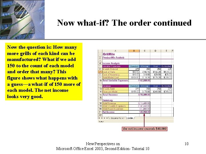 XP Now what-if? The order continued Now the question is: How many more grills