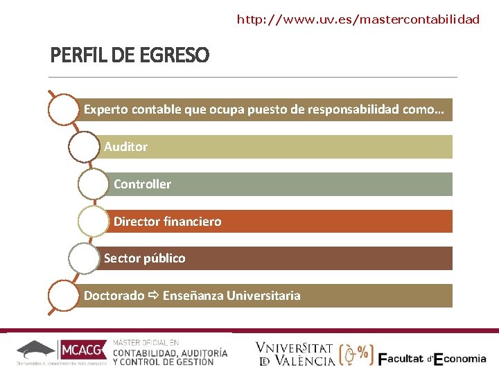 http: //www. uv. es/mastercontabilidad PERFIL DE EGRESO Experto contable que ocupa puesto de responsabilidad