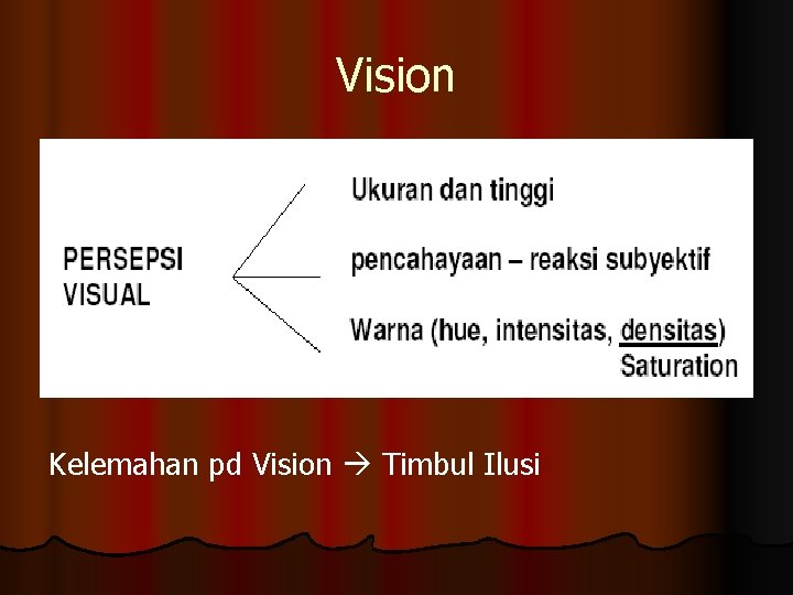 Vision Kelemahan pd Vision Timbul Ilusi 