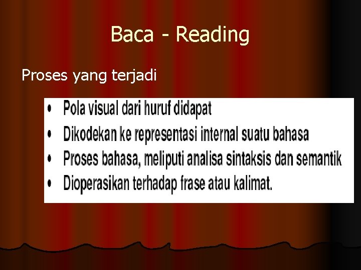 Baca - Reading Proses yang terjadi 