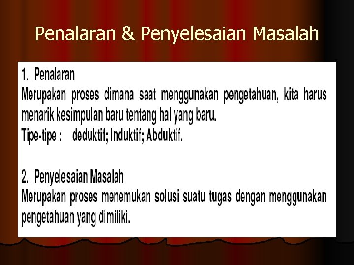 Penalaran & Penyelesaian Masalah 