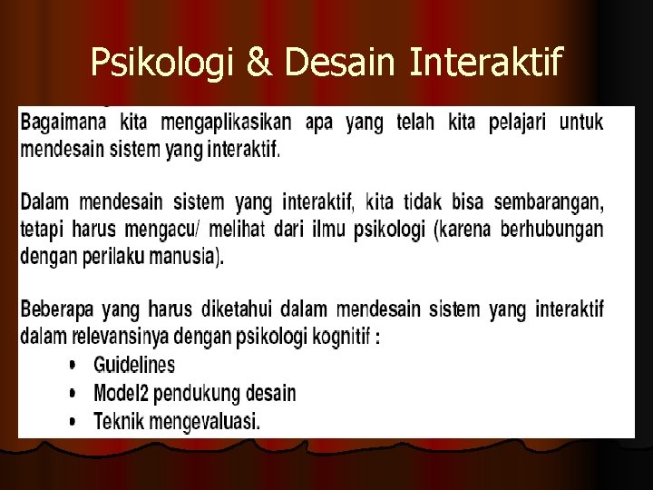 Psikologi & Desain Interaktif 