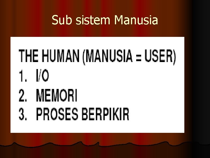 Sub sistem Manusia 