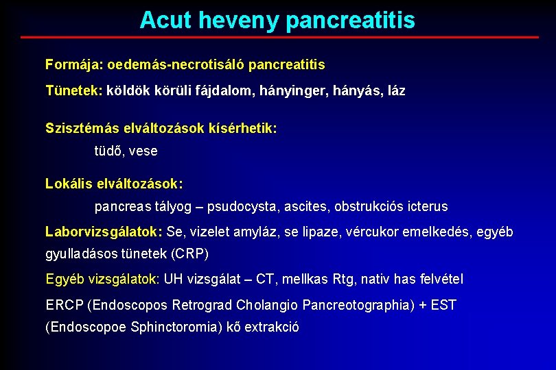 pancreatitis tünetek és a kezelés a diabetes