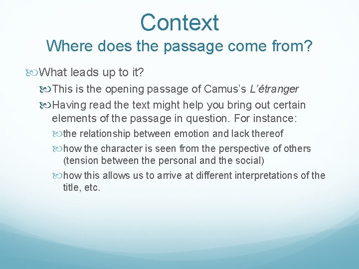 Context Where does the passage come from? What leads up to it? This is Context Where does the passage come from? What leads up to it? This is