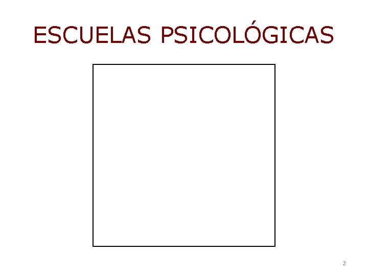 ESCUELAS PSICOLÓGICAS 2 ESCUELAS PSICOLÓGICAS 2