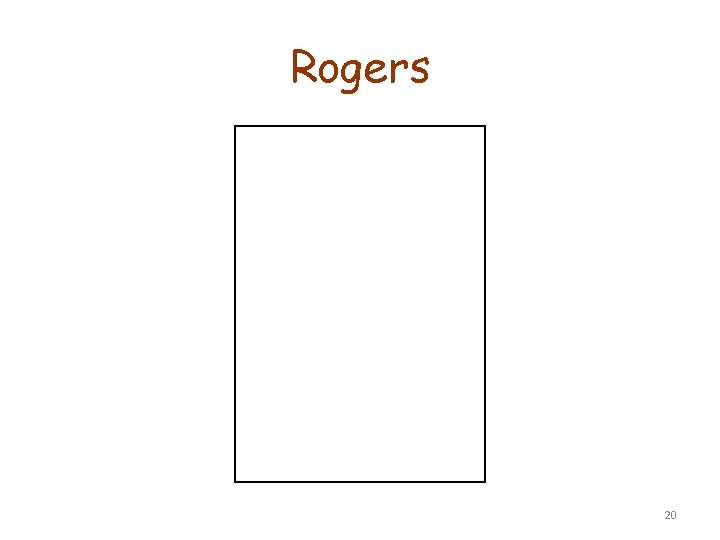 Rogers 20 Rogers 20