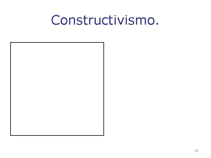 Constructivismo. 62 Constructivismo. 62