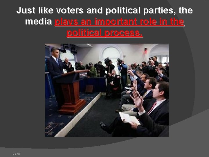 Just like voters and political parties, the media plays an important role in the Just like voters and political parties, the media plays an important role in the