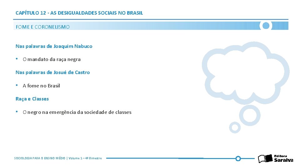 CAPÍTULO 12 - AS DESIGUALDADES SOCIAIS NO BRASIL FOME E CORONELISMO Nas palavras de