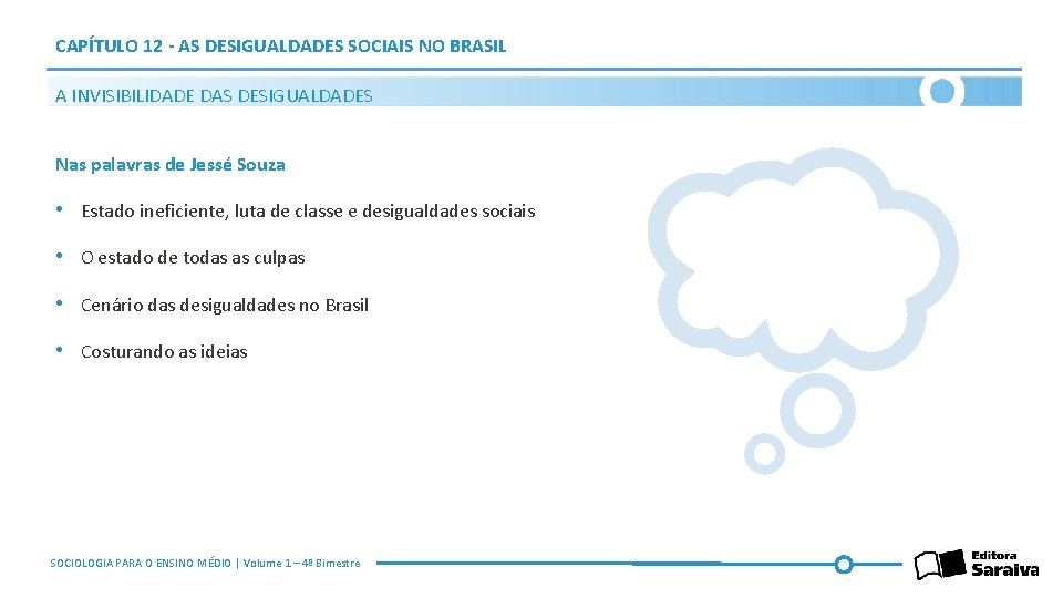 CAPÍTULO 12 - AS DESIGUALDADES SOCIAIS NO BRASIL A INVISIBILIDADE DAS DESIGUALDADES Nas palavras