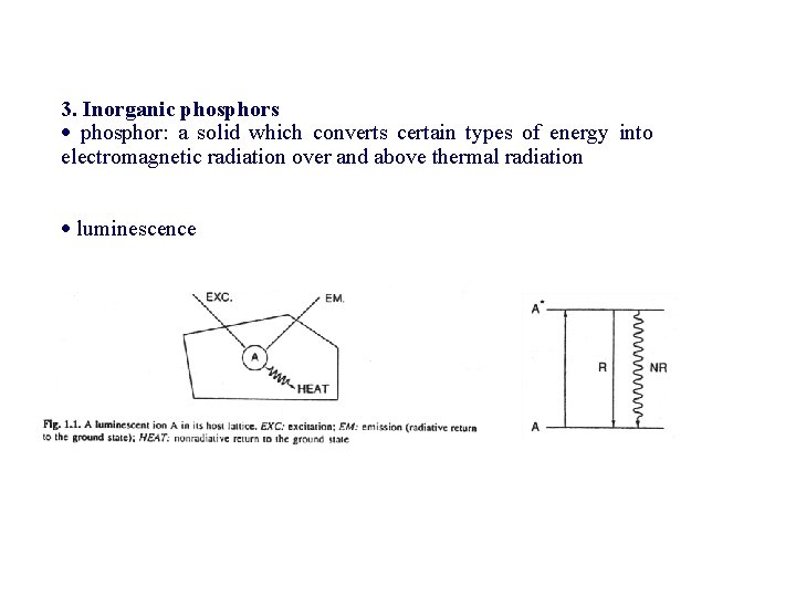 3. Inorganic phosphors phosphor: a solid which converts certain types of energy into electromagnetic