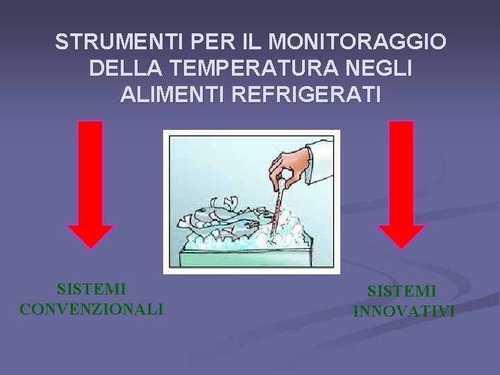 STRUMENTI PER IL MONITORAGGIO DELLA TEMPERATURA NEGLI ALIMENTI REFRIGERATI SISTEMI CONVENZIONALI SISTEMI INNOVATIVI 