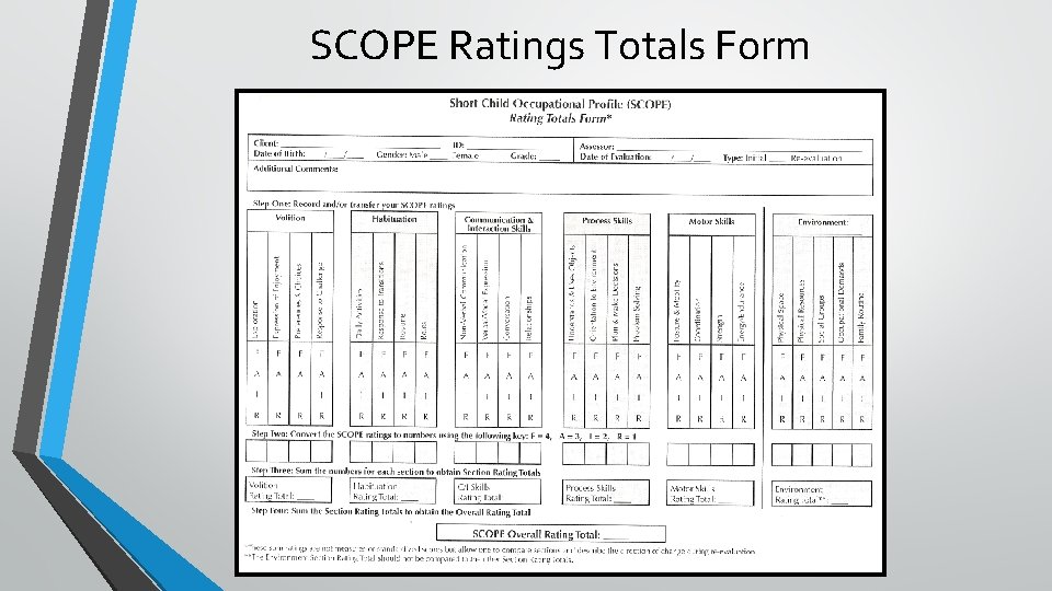 SCOPE Ratings Totals Form 