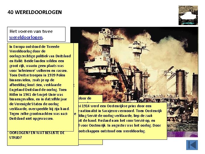 TIJDVAK 9 Tijd van de wereldoorlogen 1900 1950