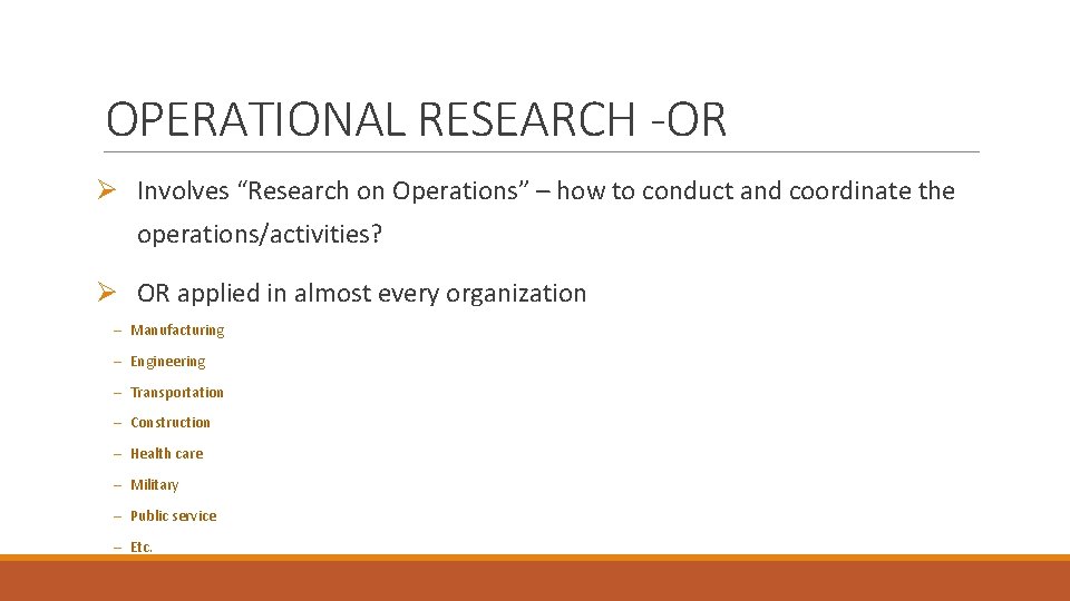 Operation Research OR RG 753 Lecture 1 September
