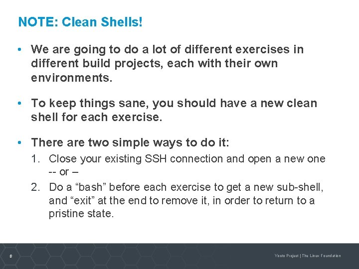 NOTE: Clean Shells! • We are going to do a lot of different exercises