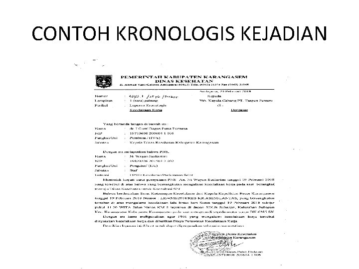 CONTOH KRONOLOGIS KEJADIAN 
