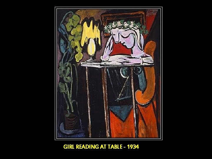 GIRL READING AT TABLE - 1934 