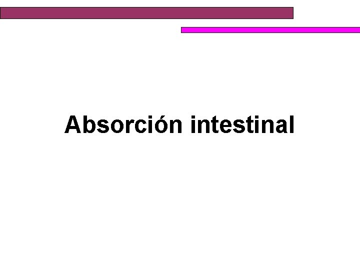 Absorción intestinal 