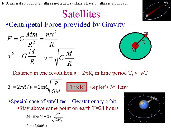 N. B. general solution is an ellipse not a circle - planets travel in