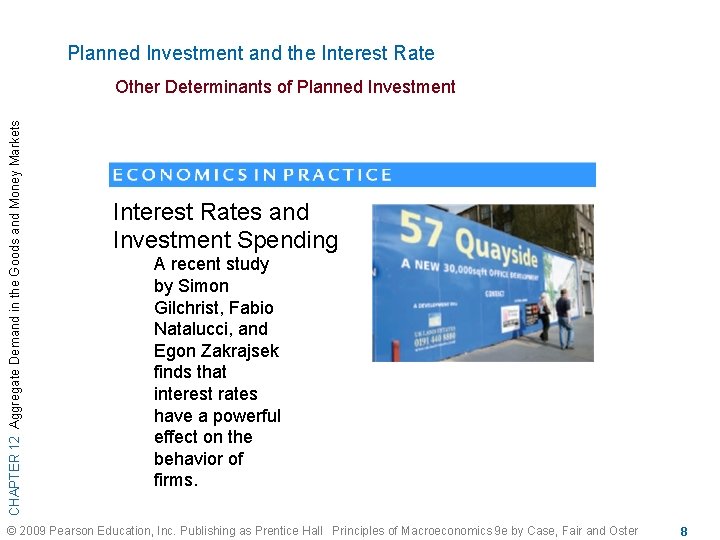 Planned Investment and the Interest Rate CHAPTER 12 Aggregate Demand in the Goods and