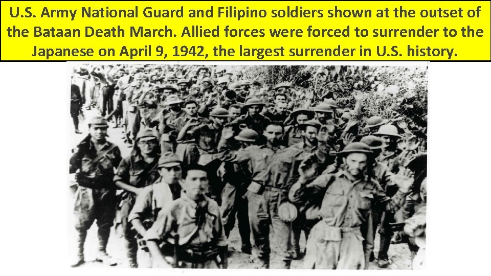 U. S. Army National Guard and Filipino soldiers shown at the outset of the