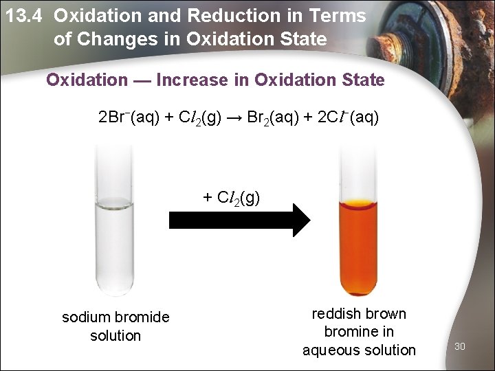 13. 4 Oxidation and Reduction in Terms of Changes in Oxidation State Oxidation —