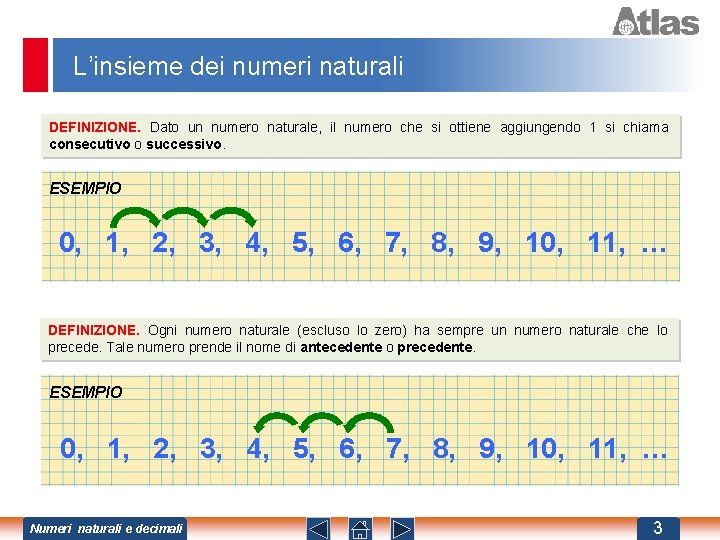 L’insieme dei numeri naturali DEFINIZIONE. Dato un numero naturale, il numero che si ottiene