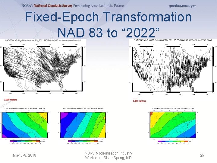 Fixed-Epoch Transformation NAD 83 to “ 2022” May 7 -8, 2018 NSRS Modernization Industry