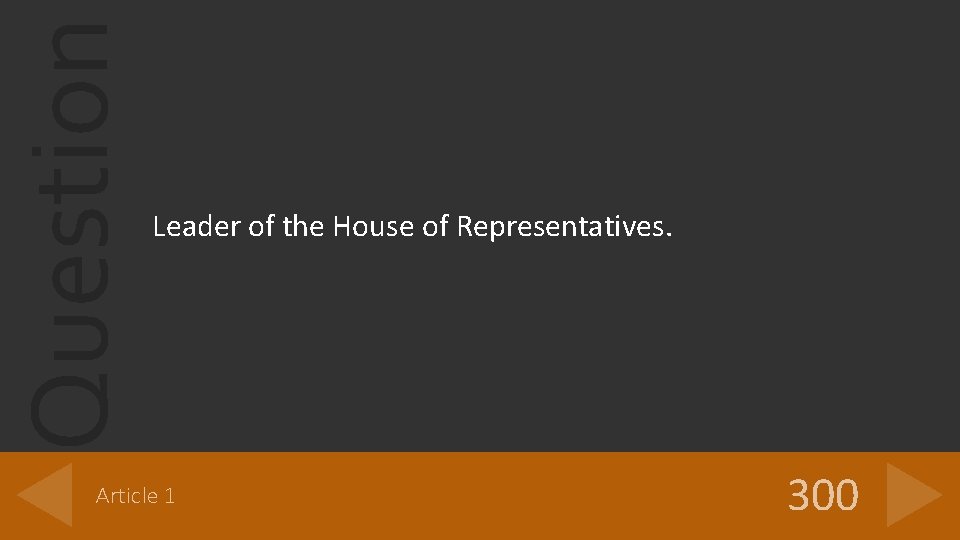 Question Leader of the House of Representatives. Article 1 300 