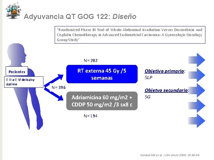 Adyuvancia QT GOG 122: Diseño “Randomized Phase III Trial of Whole-Abdominal Irradiation Versus Doxorubicin