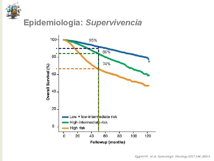 Epidemiología: Supervivencia 95% 86% 74% Eggink FA. et al. Gynecologic Oncology 2017: 146: ;