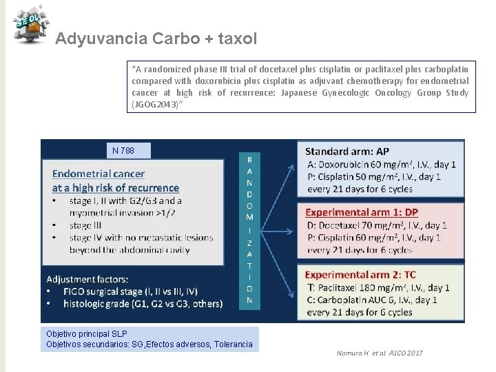 Adyuvancia Carbo + taxol “A randomized phase III trial of docetaxel plus cisplatin or