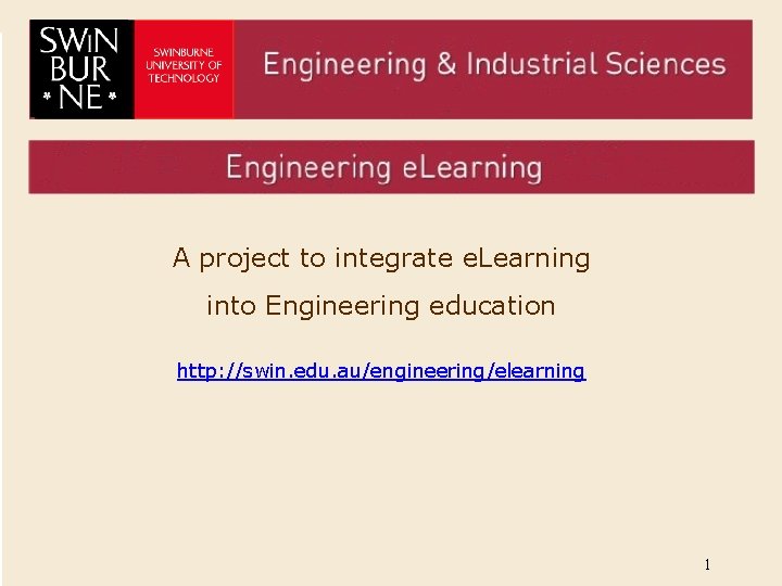 Engineering e. Learning Title Page About the Project ¨ Assoc. Degree in Eng. ¨