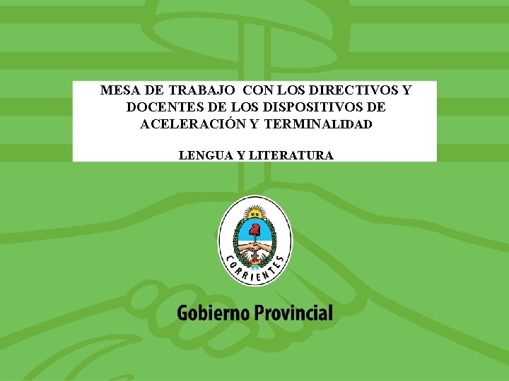 MESA DE TRABAJO CON LOS DIRECTIVOS Y DOCENTES DE LOS DISPOSITIVOS DE ACELERACIÓN Y