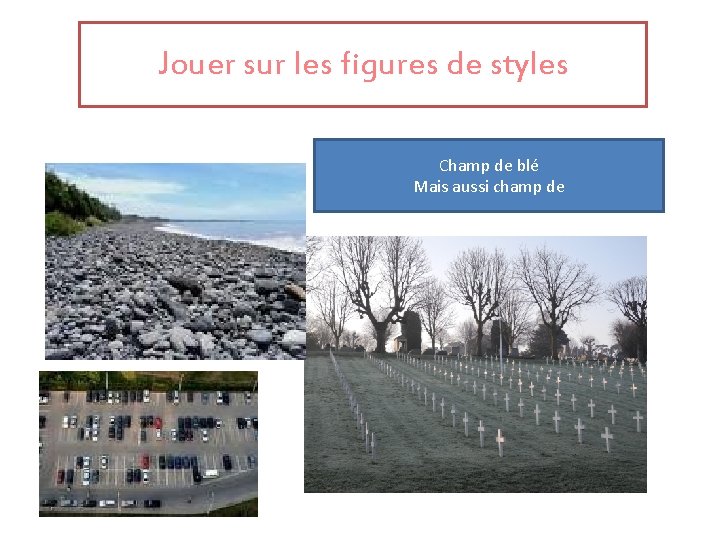 Jouer sur les figures de styles Champ de blé Mais aussi champ de 