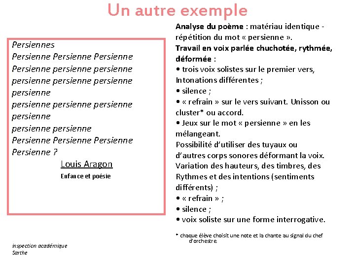 Un autre exemple Persiennes Persienne persienne persienne persienne Persienne ? Louis Aragon Enfance et