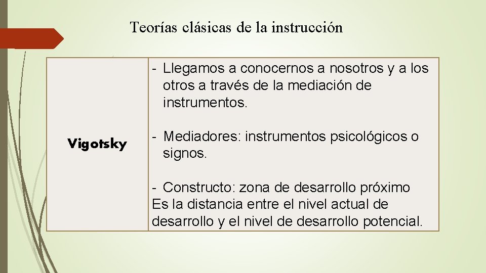 Teorías clásicas de la instrucción - Llegamos a conocernos a nosotros y a los