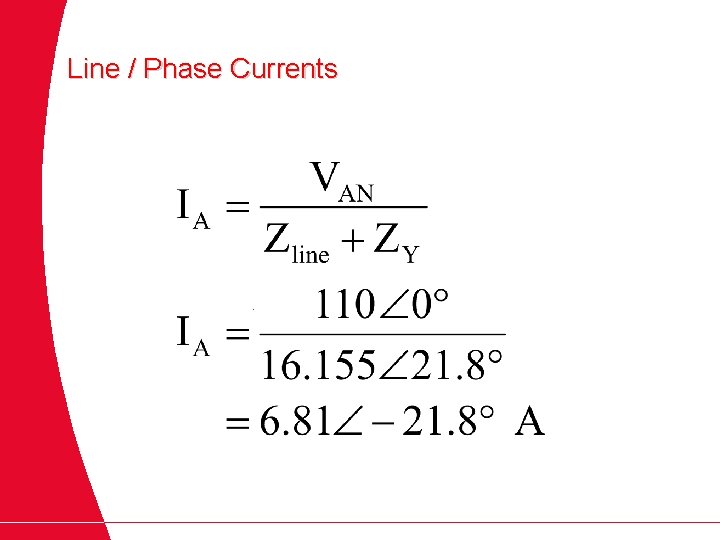 Line / Phase Currents 